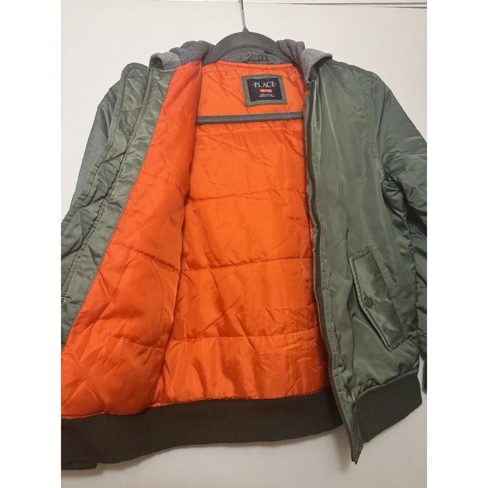 The Children Place Flight Jacket Green Size 10/12